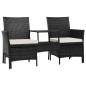 vidaXL 2-Sitzer-Gartensofa mit Tisch & Hocker Poly Rattan Schwarz vidaXL 2-Sitzer-Gartensofa mit Tisch & Hocker Poly Rattan Schwarz