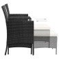 vidaXL 2-Sitzer-Gartensofa mit Tisch & Hocker Poly Rattan Schwarz vidaXL 2-Sitzer-Gartensofa mit Tisch & Hocker Poly Rattan Schwarz