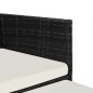 vidaXL 2-Sitzer-Gartensofa mit Tisch & Hocker Poly Rattan Schwarz vidaXL 2-Sitzer-Gartensofa mit Tisch & Hocker Poly Rattan Schwarz