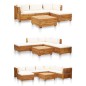 vidaXL Modular-Fußhocker 1 Stk. mit Kissen Massivholz Akazie vidaXL Modular-Fußhocker 1 Stk. mit Kissen Massivholz Akazie