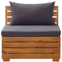 vidaXL Modular-Mittelsofa 1 Stk. mit Auflagen Massivholz Akazie