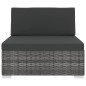 vidaXL Modular-Sofa-Mittelteil 1 Stk. + Auflagen Poly Rattan Grau vidaXL Modular-Sofa-Mittelteil 1 Stk. + Auflagen Poly Rattan Grau