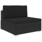 vidaXL Modular-Sofa-Mittelteil 1 Stk. + Auflagen Poly Rattan Schwarz vidaXL Modular-Sofa-Mittelteil 1 Stk. + Auflagen Poly Rattan Schwarz