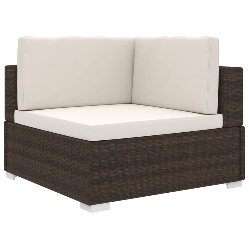vidaXL Modular-Sofa-Eckteil 1 Stk. + Auflagen Poly Rattan Braun vidaXL Modular-Sofa-Eckteil 1 Stk. + Auflagen Poly Rattan Braun