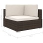 vidaXL Modular-Sofa-Eckteil 1 Stk. + Auflagen Poly Rattan Braun vidaXL Modular-Sofa-Eckteil 1 Stk. + Auflagen Poly Rattan Braun