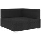 vidaXL Modular-Sofa-Eckteil 1 Stk. + Auflagen Poly Rattan Schwarz vidaXL Modular-Sofa-Eckteil 1 Stk. + Auflagen Poly Rattan Schwarz