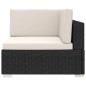 vidaXL Modular-Sofa-Eckteil 1 Stk. + Auflagen Poly Rattan Schwarz vidaXL Modular-Sofa-Eckteil 1 Stk. + Auflagen Poly Rattan Schwarz