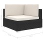 vidaXL Modular-Sofa-Eckteil 1 Stk. + Auflagen Poly Rattan Schwarz vidaXL Modular-Sofa-Eckteil 1 Stk. + Auflagen Poly Rattan Schwarz