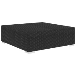vidaXL Modular-Fußhocker 1 Stk. + Auflagen Poly Rattan Schwarz