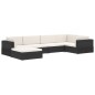 vidaXL Modular-Fußhocker 1 Stk. + Auflagen Poly Rattan Schwarz vidaXL Modular-Fußhocker 1 Stk. + Auflagen Poly Rattan Schwarz