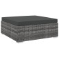 vidaXL Modular-Fußhocker 1 Stk. + Auflagen Poly Rattan Grau vidaXL Modular-Fußhocker 1 Stk. + Auflagen Poly Rattan Grau