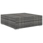 vidaXL Modular-Fußhocker 1 Stk. + Auflagen Poly Rattan Grau vidaXL Modular-Fußhocker 1 Stk. + Auflagen Poly Rattan Grau