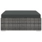 vidaXL Modular-Fußhocker 1 Stk. + Auflagen Poly Rattan Grau vidaXL Modular-Fußhocker 1 Stk. + Auflagen Poly Rattan Grau