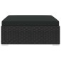 vidaXL Modular-Fußhocker 1 Stk. + Auflagen Poly Rattan Schwarz vidaXL Modular-Fußhocker 1 Stk. + Auflagen Poly Rattan Schwarz