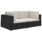 vidaXL Ecksofas 2 Stk. mit Auflagen Poly Rattan Schwarz vidaXL Ecksofas 2 Stk. mit Auflagen Poly Rattan Schwarz