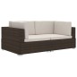 vidaXL Ecksofas 2 Stk. mit Auflagen Poly Rattan Braun vidaXL Ecksofas 2 Stk. mit Auflagen Poly Rattan Braun