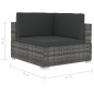 vidaXL Ecksofas 2 Stk. mit Auflagen Poly Rattan Grau vidaXL Ecksofas 2 Stk. mit Auflagen Poly Rattan Grau