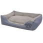 vidaXL Hundebett mit gepolstertem Kissen Größe L Grau vidaXL Hundebett mit gepolstertem Kissen Größe L Grau