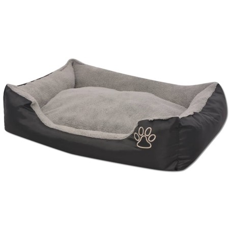 vidaXL Hundebett mit gepolstertem Kissen Größe M Schwarz