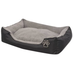 vidaXL Hundebett mit gepolstertem Kissen Größe L Schwarz