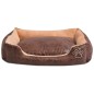 vidaXL Hundebett mit Kissen PU Kunstleder Größe M Braun vidaXL Hundebett mit Kissen PU Kunstleder Größe M Braun