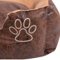 vidaXL Hundebett mit Kissen PU Kunstleder Größe M Braun vidaXL Hundebett mit Kissen PU Kunstleder Größe M Braun