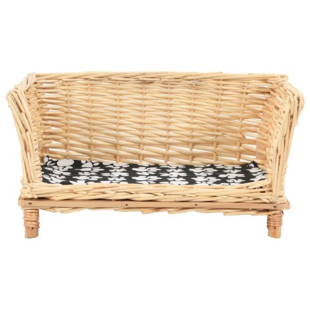 vidaXL Hundekorb mit Kissen 50x33x30 cm Natur Weide