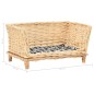 vidaXL Hundekorb mit Kissen 50x33x30 cm Natur Weide vidaXL Hundekorb mit Kissen 50x33x30 cm Natur Weide