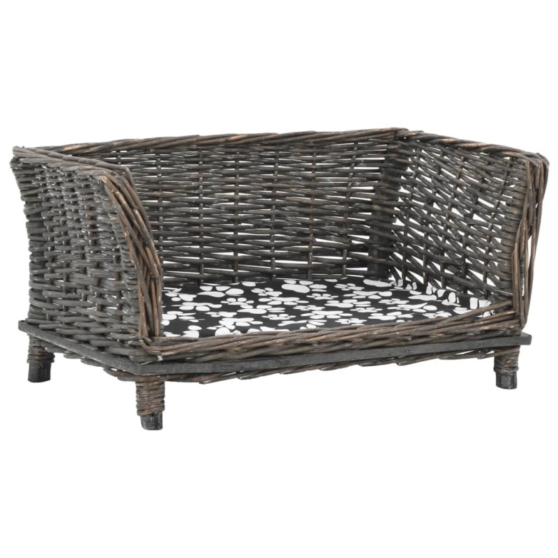 vidaXL Hundekorb mit Kissen Grau 50x33x30 cm Natur Weide vidaXL Hundekorb mit Kissen Grau 50x33x30 cm Natur Weide