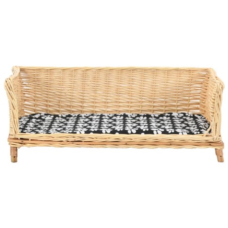 vidaXL Hundekorb mit Kissen 90x54x35 cm Natur Weide