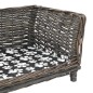 vidaXL Hundekorb mit Kissen Grau 90x54x35 cm Natur Weide vidaXL Hundekorb mit Kissen Grau 90x54x35 cm Natur Weide