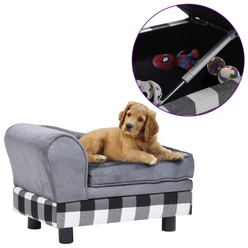 vidaXL Hundesofa Grau 57x34x36 cm Plüsch vidaXL Hundesofa Grau 57x34x36 cm Plüsch