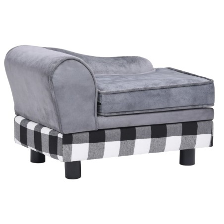 vidaXL Hundesofa Grau 57x34x36 cm Plüsch 