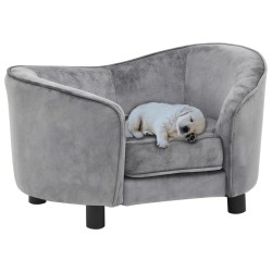 vidaXL Hundesofa Grau 69x49x40 cm Plüsch   