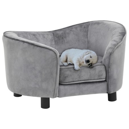 vidaXL Hundesofa Grau 69x49x40 cm Plüsch   