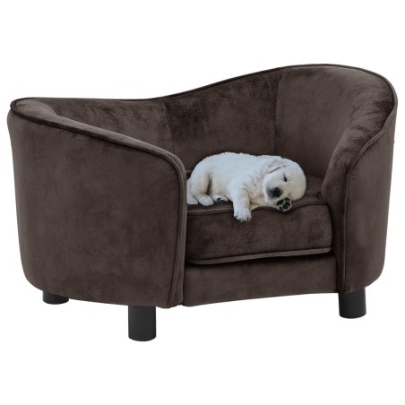 vidaXL Hundesofa Braun 69x49x40 cm Plüsch   