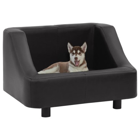 vidaXL Hundesofa Schwarz 67x52x40 cm Kunstleder 