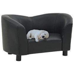 vidaXL Hundesofa Schwarz 67x41x39 cm Kunstleder 