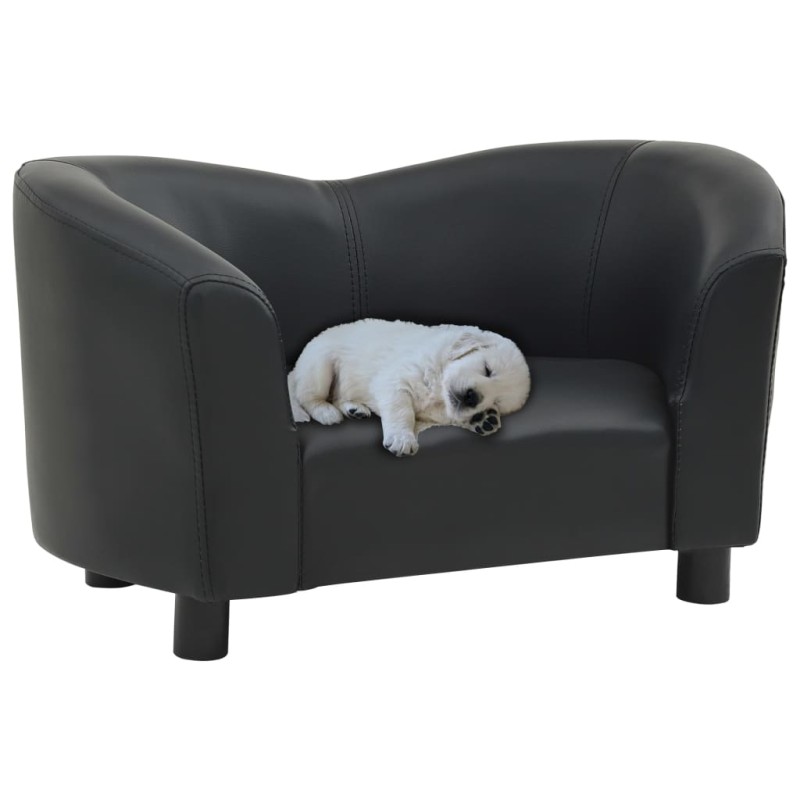 vidaXL Hundesofa Schwarz 67x41x39 cm Kunstleder vidaXL Hundesofa Schwarz 67x41x39 cm Kunstleder
