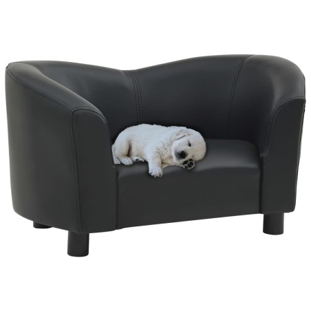 vidaXL Hundesofa Schwarz 67x41x39 cm Kunstleder 