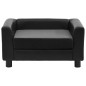 vidaXL Hundesofa Schwarz 60x43x30 cm Plüsch und Kunstleder vidaXL Hundesofa Schwarz 60x43x30 cm Plüsch und Kunstleder