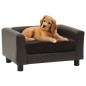 vidaXL Hundesofa Braun 60x43x30 cm Plüsch und Kunstleder vidaXL Hundesofa Braun 60x43x30 cm Plüsch und Kunstleder