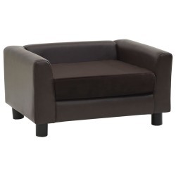 vidaXL Hundesofa Braun 60x43x30 cm Plüsch und Kunstleder   