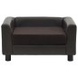vidaXL Hundesofa Braun 60x43x30 cm Plüsch und Kunstleder vidaXL Hundesofa Braun 60x43x30 cm Plüsch und Kunstleder