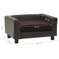 vidaXL Hundesofa Braun 60x43x30 cm Plüsch und Kunstleder vidaXL Hundesofa Braun 60x43x30 cm Plüsch und Kunstleder