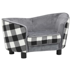 vidaXL Hundesofa Grau 68x38x38 cm Plüsch 