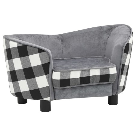 vidaXL Hundesofa Grau 68x38x38 cm Plüsch 