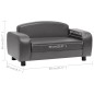 vidaXL Hundesofa Grau 80x50x40 cm Kunstleder vidaXL Hundesofa Grau 80x50x40 cm Kunstleder