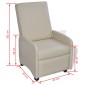 vidaXL Ausklappbarer Sessel Creme Kunstleder vidaXL Ausklappbarer Sessel Creme Kunstleder