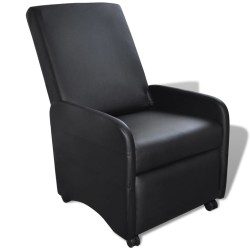 vidaXL Ausklappbarer Sessel Schwarz Kunstleder